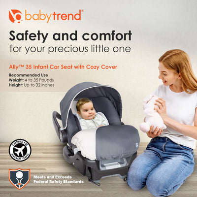 Baby Trend Ally 35 Pound Infant Baby Car Seat and Base (Open Box) (2 Pack)