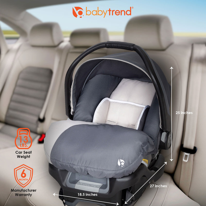 Baby Trend Ally Newborn Baby Infant Car Seat Travel System w/Cover,Gray Magnolia