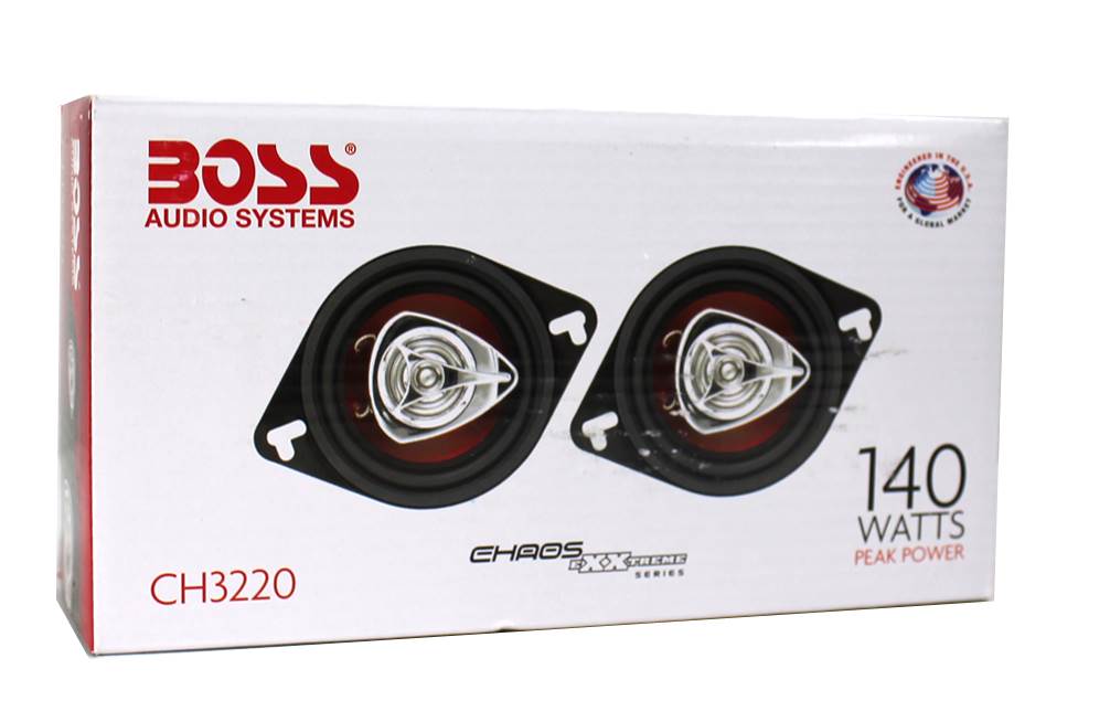 BOSS CH3220 3.5" 2-Way 140W Car Audio Coaxial Speakers Stereo Red PAIR (4 Pack)