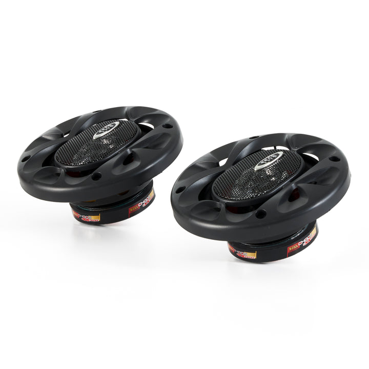 BOSS 4 Inch 200W 2 Way Car Audio Coaxial Speakers Stereo, Red PAIR (4 Pack)