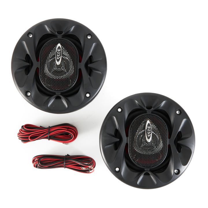 BOSS 4 Inch 200W 2 Way Car Audio Coaxial Speakers Stereo, Red PAIR (4 Pack)