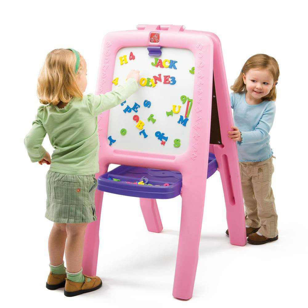 Step2 Magnetic White Board and Chalkboard Art Painting Easel for Kids, Pink