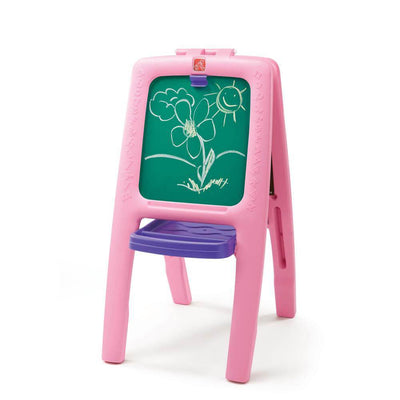 Step2 Magnetic White Board and Chalkboard Art Painting Easel for Kids, Pink