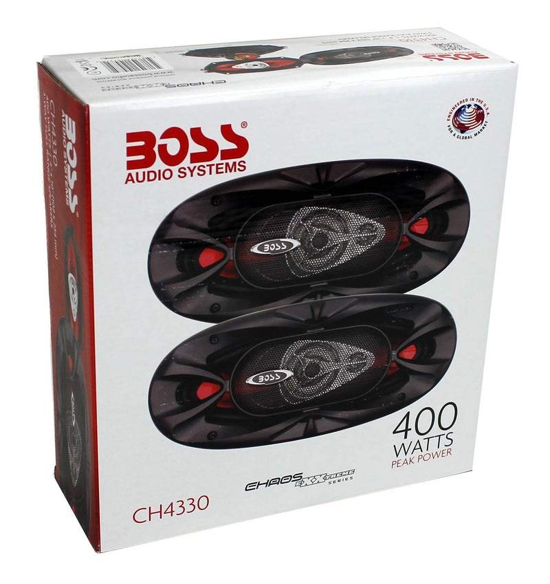 Boss CH4330 4"x10" 3-Way 400W Full-Range Chaos Exxtreme Car Audio Speakers