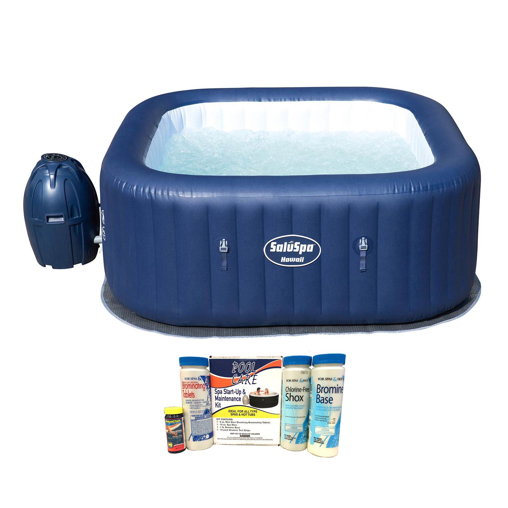 Bestway SaluSpa Hawaii AirJet 6-Person Inflatable Spa Hot Tub with Chemical Kit