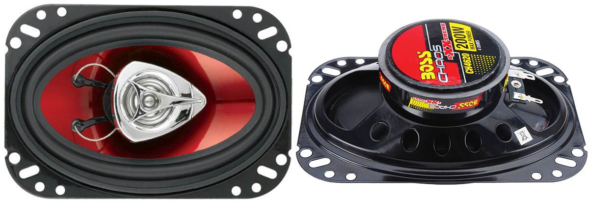 BOSS CH4620 4 x 6 Inch 200W 2 Way Car Coaxial Audio Speakers Stereo, Red (Pair)