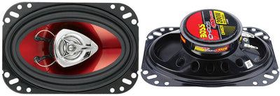 BOSS CH4620 4 x 6 Inch 200W 2 Way Car Coaxial Audio Speakers Stereo, Red (Pair)