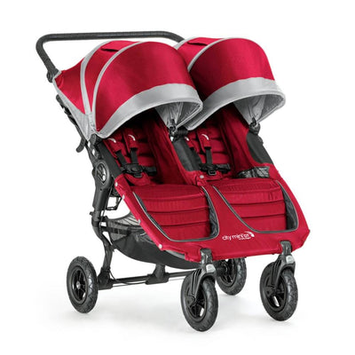 Baby Jogger City Mini GT Double Stroller with All Terrain Wheels, Crimson/Gray