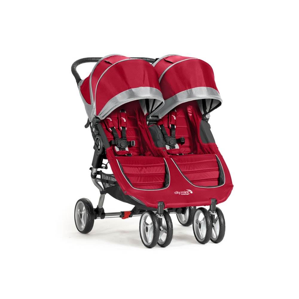 Baby Jogger City Mini Double Lightweight Folding Front Facing Stroller, Crimson