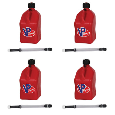 VP Racing Fuels 5.5 Gallon Utility Jugs with Deluxe Filler Hoses, Red (4 Pack)