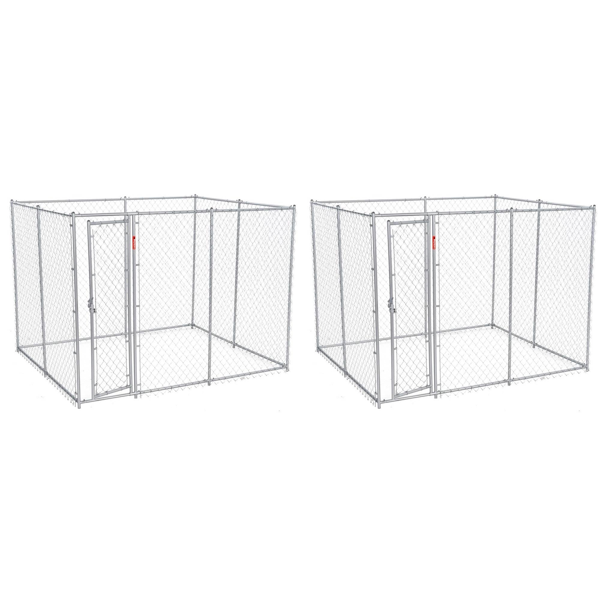 Lucky Dog 10 x 5 x 6" Heavy Duty Outdoor Chain Link Dog House Kennel (2 Pack) - VMInnovations