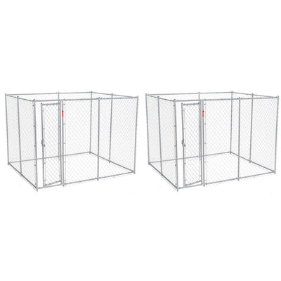 Lucky Dog 10 x 5 x 6" Heavy Duty Outdoor Chain Link Dog House Kennel (2 Pack) - VMInnovations