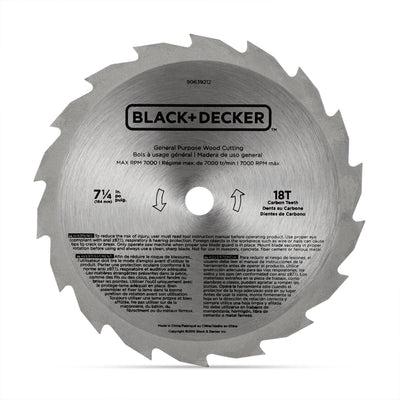 Black and Decker 13 Amp 7 1/4 Inch Corded Circular Saw w/ Laser Guide (Open Box) - VMInnovations