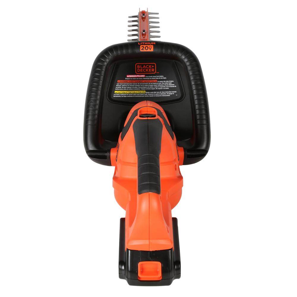 Black and Decker 22 Inch 20 Volt Lithium Ion Battery Powered Hedge Trimmer