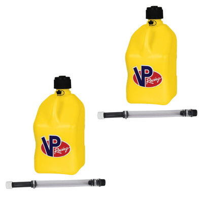 VP Racing 5.5 Gallon Motorsport Racing Liquid Can Yellow w/ 14 Inch Hose (2 Pack)