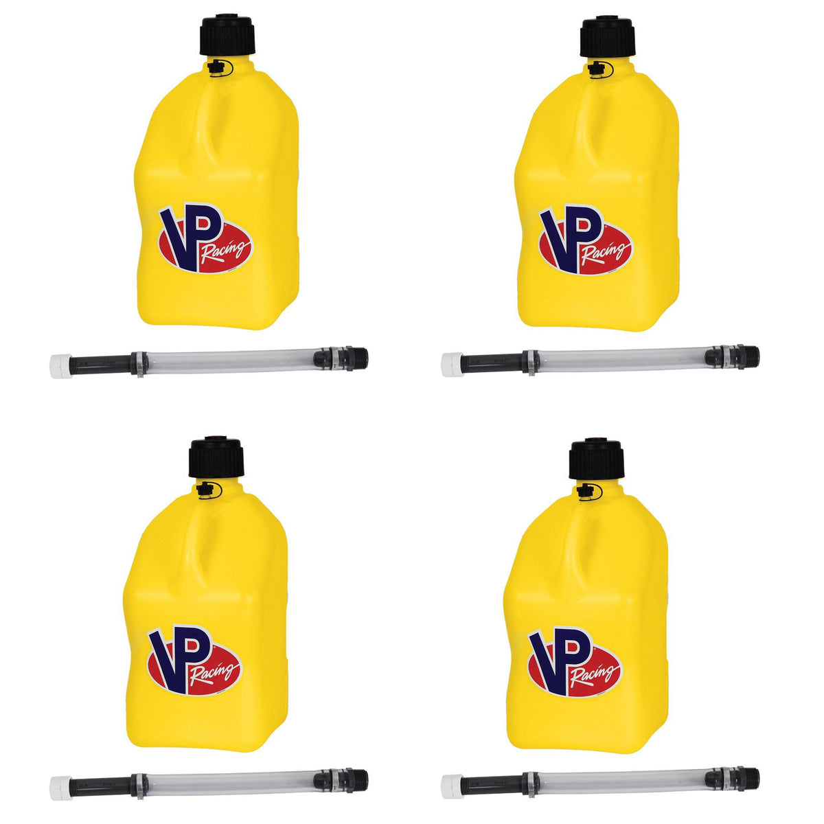 VP Racing 5.5 Gal. Motorsport Racing Jugs & 14 Inch Deluxe Hose Kits (4 Pack)