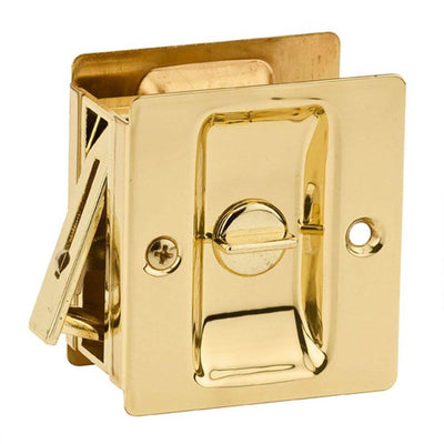 Kwikset Notch Hall 1.375 Inch Sliding Door Pocket Lock, Polished Brass (6 Pack)