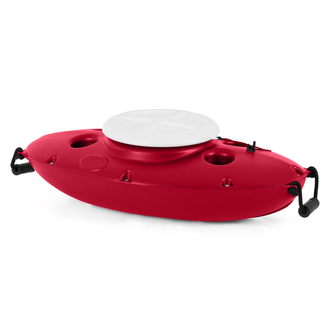 CreekKooler 30 Quart Floating Insulated Beverage Cooler Pull Behind Kayak, Red