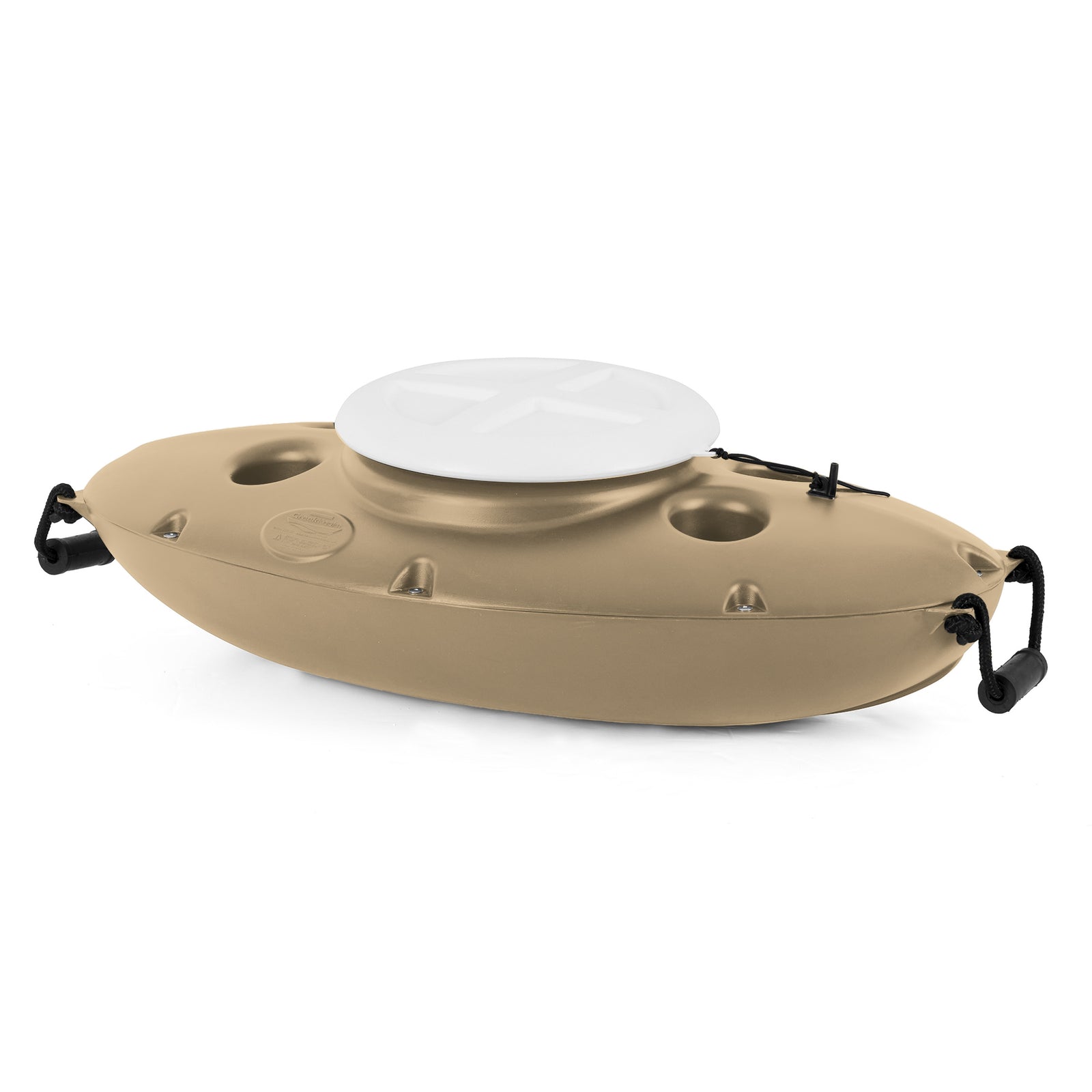 CreekKooler 30 Quart Floating Insulated Beverage Cooler Pull Behind Kayak, Tan - VMInnovations