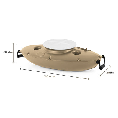 CreekKooler 30 Quart Floating Insulated Beverage Cooler Pull Behind Kayak, Tan - VMInnovations