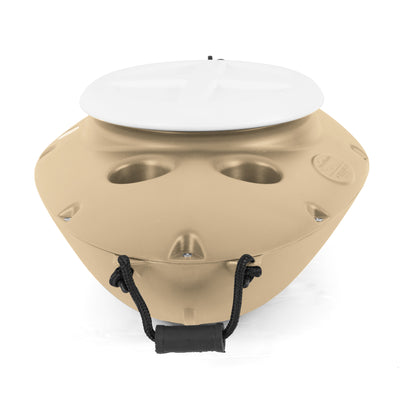 CreekKooler 30 Quart Floating Insulated Beverage Cooler Pull Behind Kayak, Tan - VMInnovations
