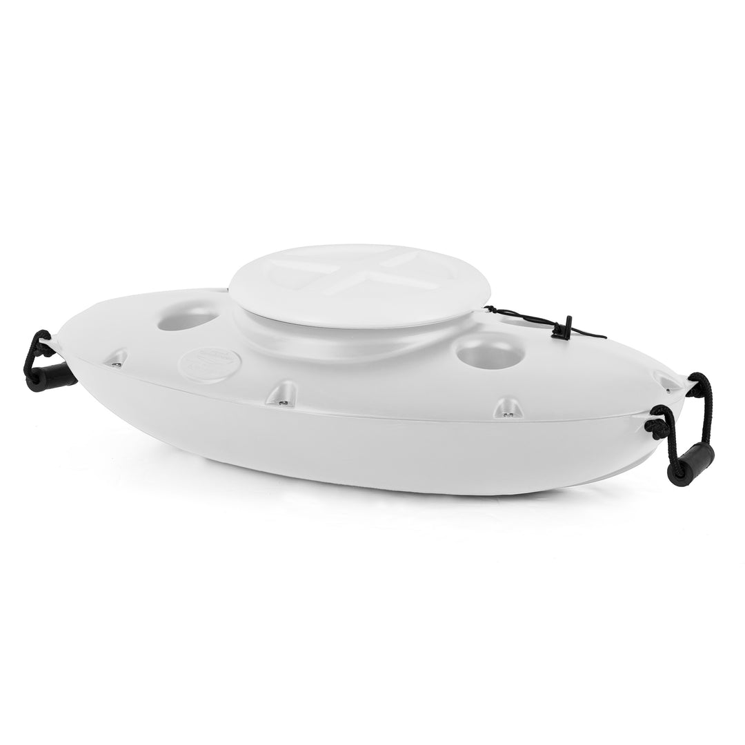 CreekKooler 30 Quart Floating Insulated Beverage Cooler Pull Behind Kayak, White