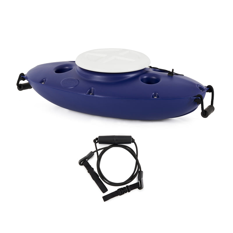 CreekKooler 30 Qt Floating Insulated Beverage Kayak Tow Behind Cooler w/ 8&