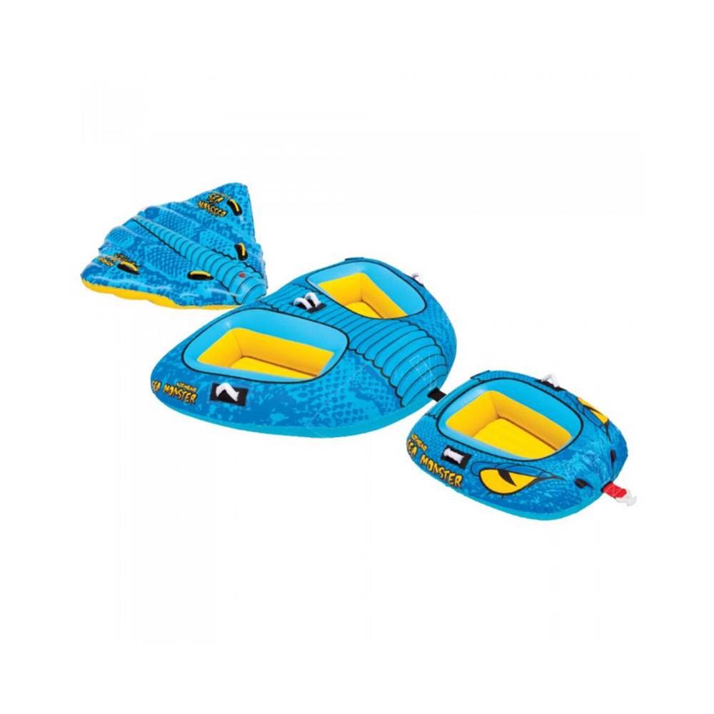 Airhead 4-Person Sea Monster Towable Water Tube with Kwik Connect Tow System - VMInnovations