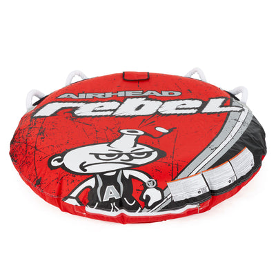 Airhead Rebel 54 Inch Durable Red Towable Tube Kit, Rope and 12V Pump (Open Box) - VMInnovations