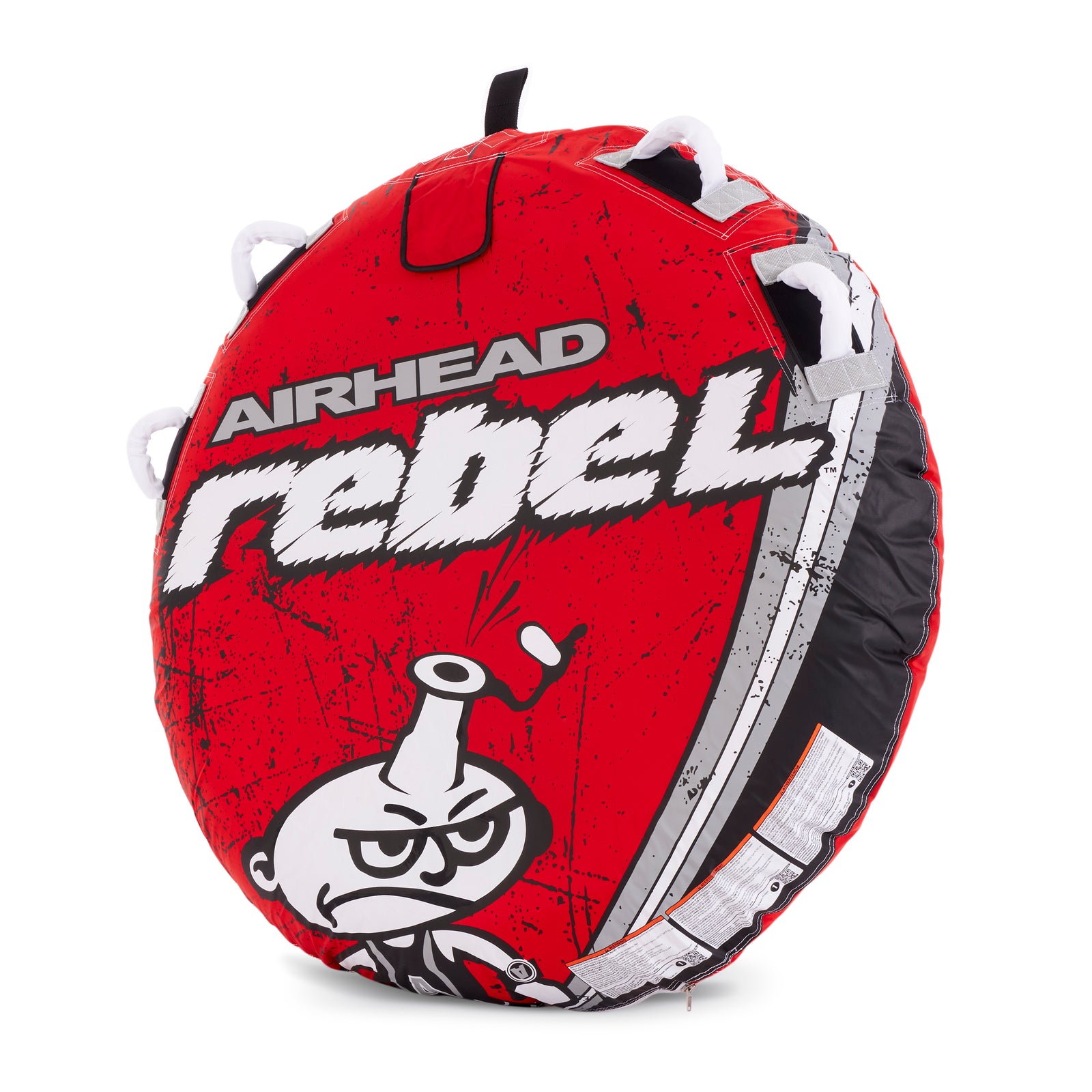 Airhead Rebel 54 Inch 1 Person Red Towable Tube Kit w/ Rope and 12V Pump(3 Pack) - VMInnovations