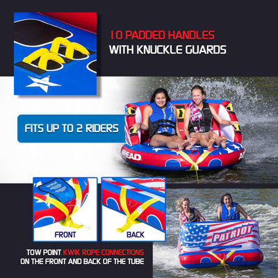 Airhead Patriot 2 Person Towable Kwik Connect Chariot Style Reversible (Used) - VMInnovations