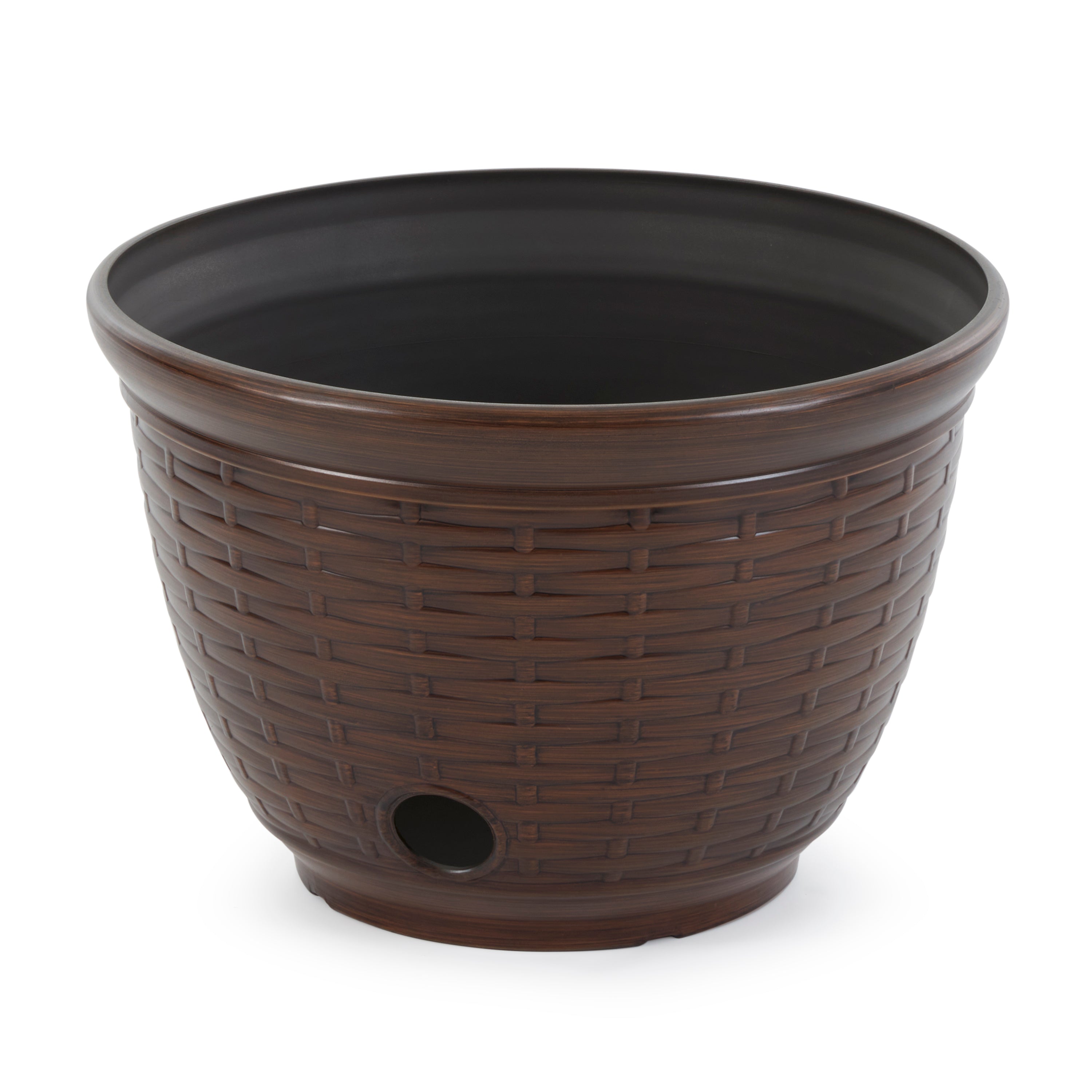 Liberty Garden 100 Foot Wicker Water Hose Storage Pot, Bronze (Open Box) - VMInnovations