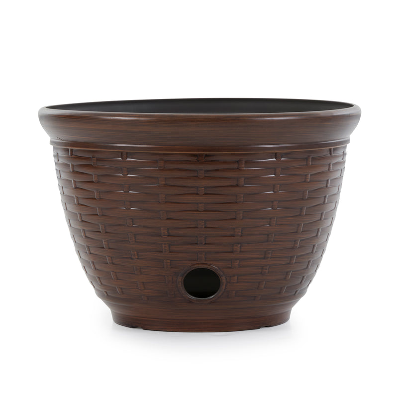 Liberty Garden 100 Foot Wicker Water Hose Storage Pot, Bronze (Open Box)