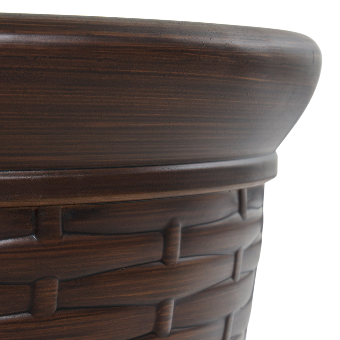 Liberty Garden 100 Foot Wicker Water Hose Storage Pot, Bronze (Open Box) - VMInnovations