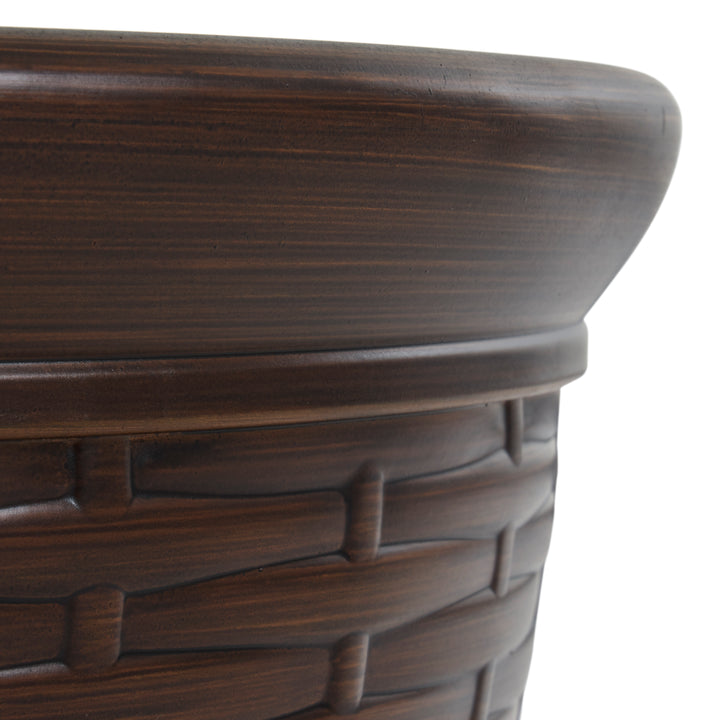 Liberty Garden 100 Foot Wicker Water Hose Storage Pot, Bronze (Open Box) - VMInnovations