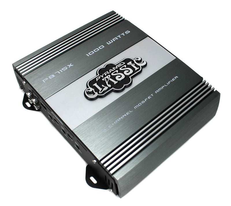 Pyramid 1000W 2 Channel Car Audio Amplifier Power Amp MOSFET 2 Ohm (Refurbished)