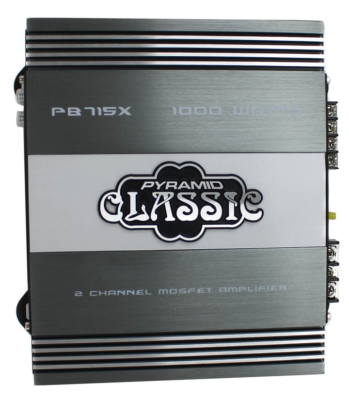 Pyramid 1000W 2 Channel Car Audio Amplifier Power Amp MOSFET 2 Ohm (Used) - VMInnovations