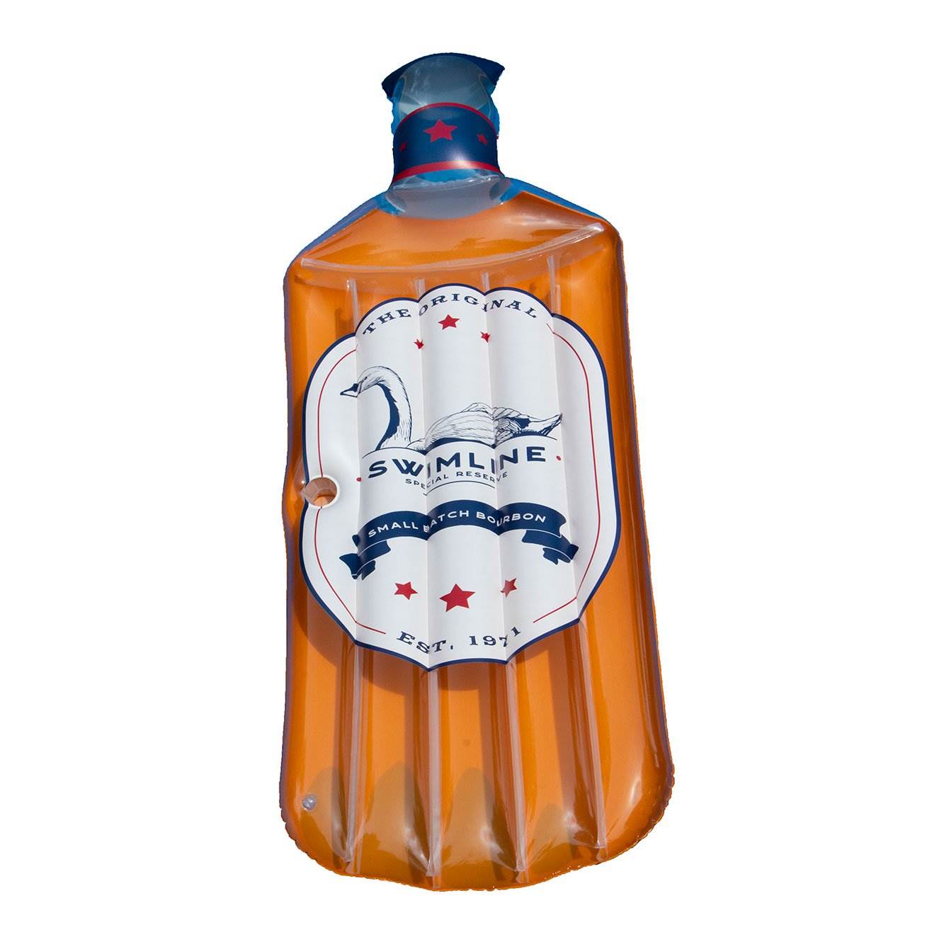 Swimline 90657 The Bourbon Float Inflatable Vinyl Bottle Shaped Pool Lake Raft - VMInnovations