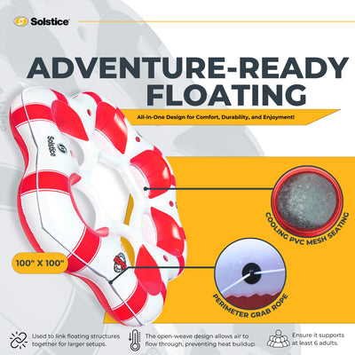 Swimline Solstice SuperChill Island 6 Person Water Raft Float Lounger (Open Box) - VMInnovations