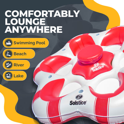 Swimline Solstice SuperChill Island 6 Person Water Raft Float Lounger (Open Box) - VMInnovations