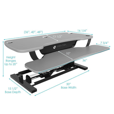 VersaDesk 36" Power Pro Electric Powered Standing Desk Riser Converter, Gray