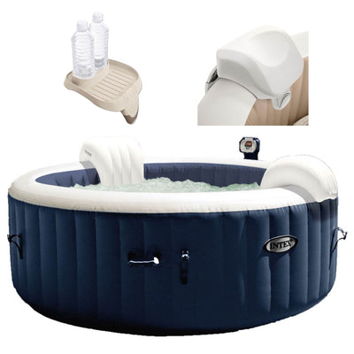 Intex 28405E Pure Spa 4 Person Inflatable Hot Tub with Headrest and Cup Holder