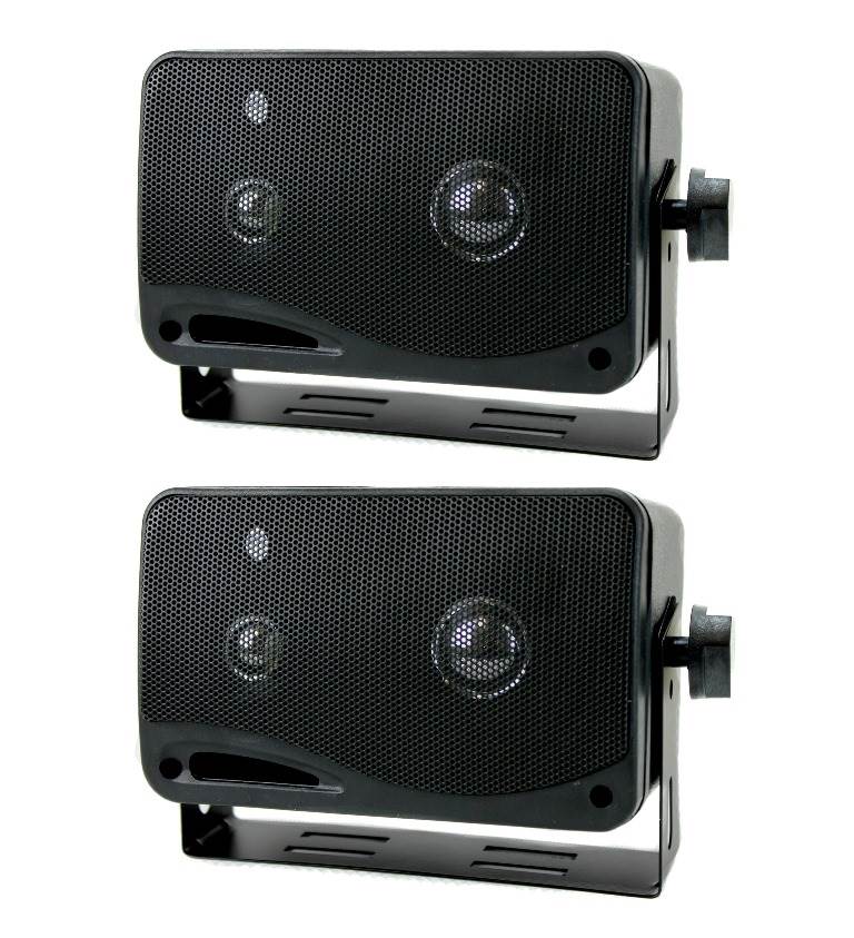 PYRAMID 3.75" 200W 3-Way Car Audio Mini Box Car/Inside Home Speakers (Open Box)