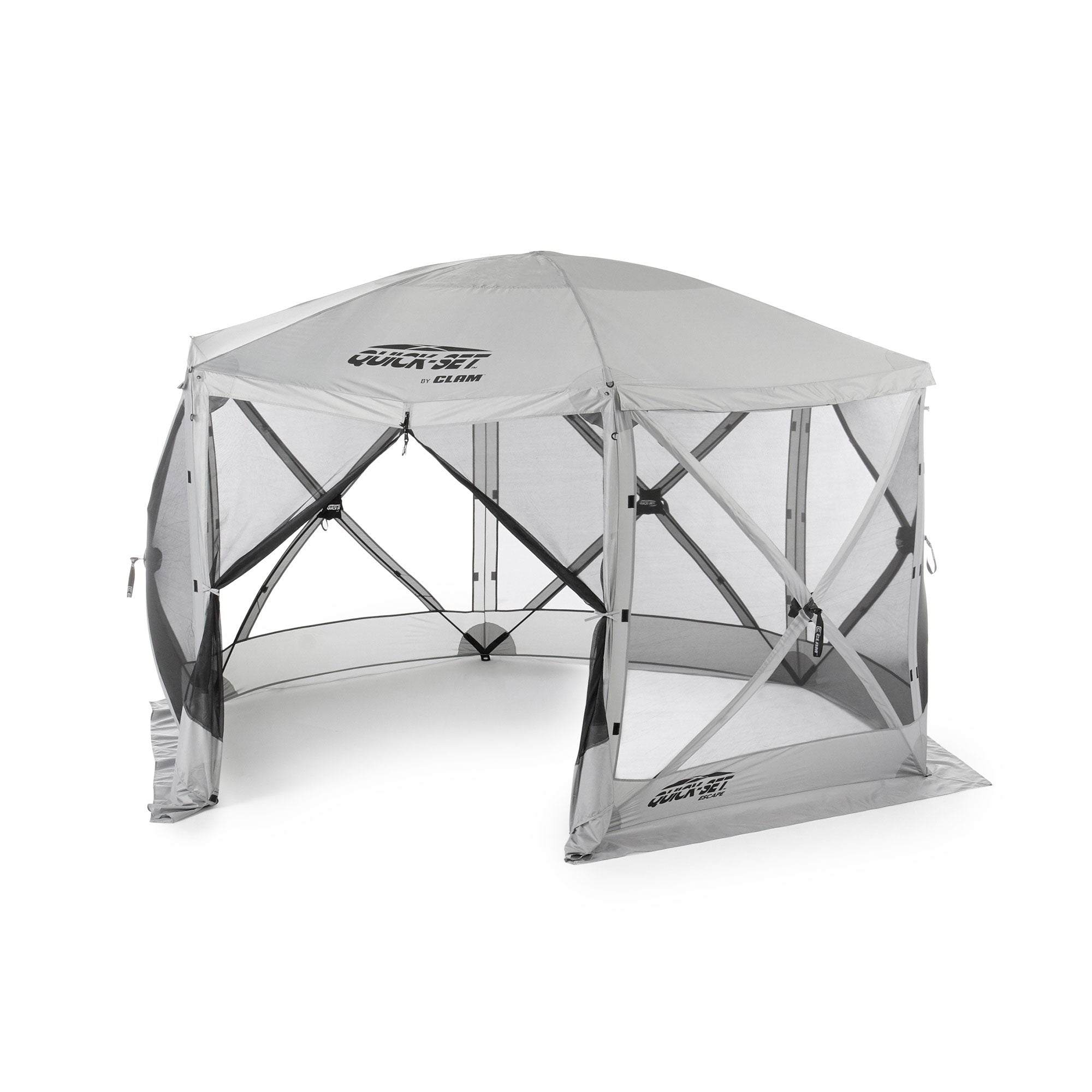 Clam Quick Set Escape Portable Camping Gazebo Canopy Shelter, Gray (2 Pack)
