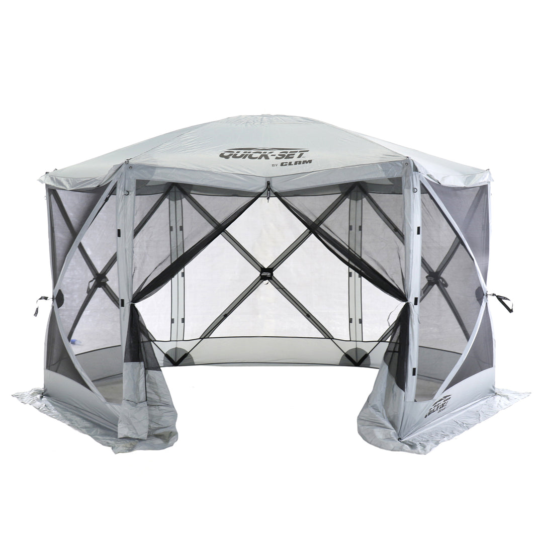 CLAM Quick Set Escape Portable Camping Gazebo Canopy Shelter, Gray (Open Box)