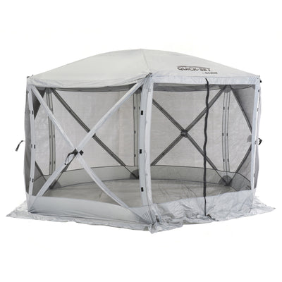 CLAM Quick-Set Escape 11.5 x 11.5 Ft Portable Outdoor Camping Shelter, Gray - VMInnovations