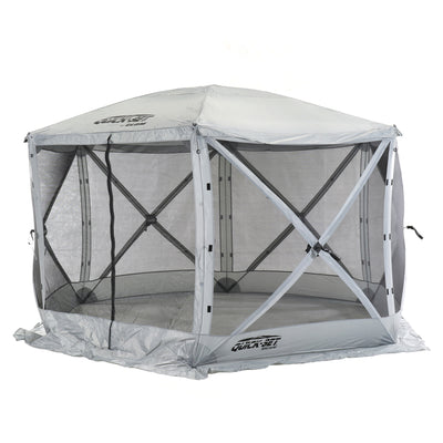 CLAM Quick-Set Escape 11.5 x 11.5 Ft Portable Outdoor Camping Shelter, Gray - VMInnovations