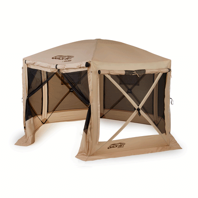 Clam Quick Set Pavilion Portable Canopy, Tan + Rain Fly Tarp Attachment