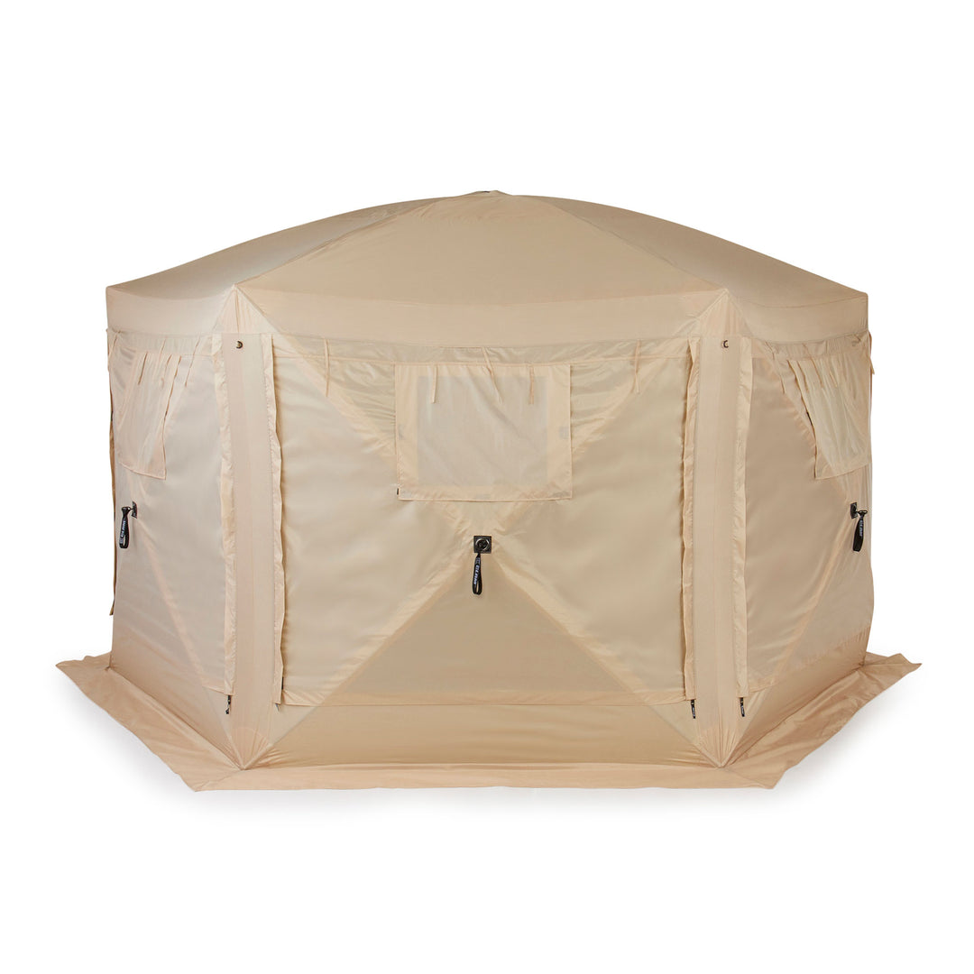 CLAM Quick-Set Pavilion 12.5 x 12.5 Foot Portable Outdoor Canopy Shelter, Tan