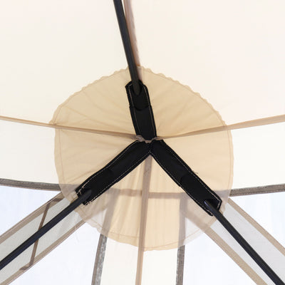 Clam Quick Set Pavilion Camping Outdoor Gazebo Canopy Shelter, Tan (Open Box) - VMInnovations
